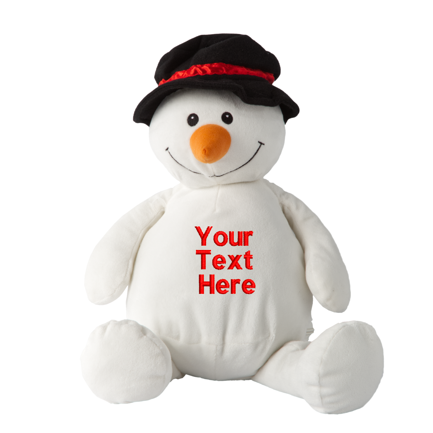 Stuffed Snowman with Embroidered Belly - Things Engraved