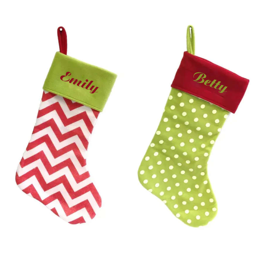 Personalized Colorful Christmas Stockings – Set of 2