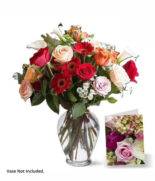Anniversary Florist's Choice II bouquet with card.