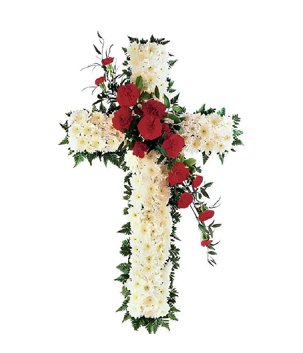 Hope and Honour Cross floral arrangement