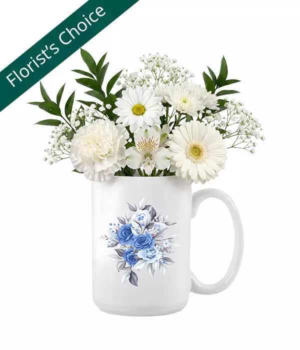 Designer Collection Floral Mug - White