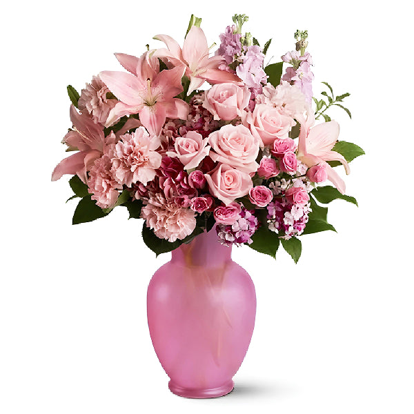 pink flowers in a vase