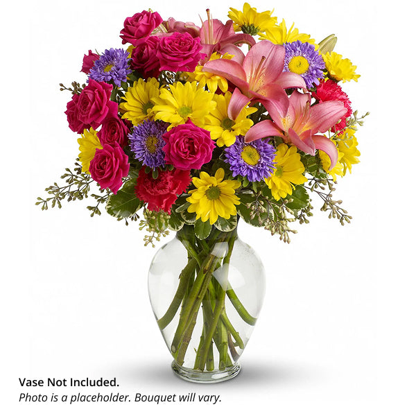 Vibrant floral bouquet in glass vase, recipe-page__8