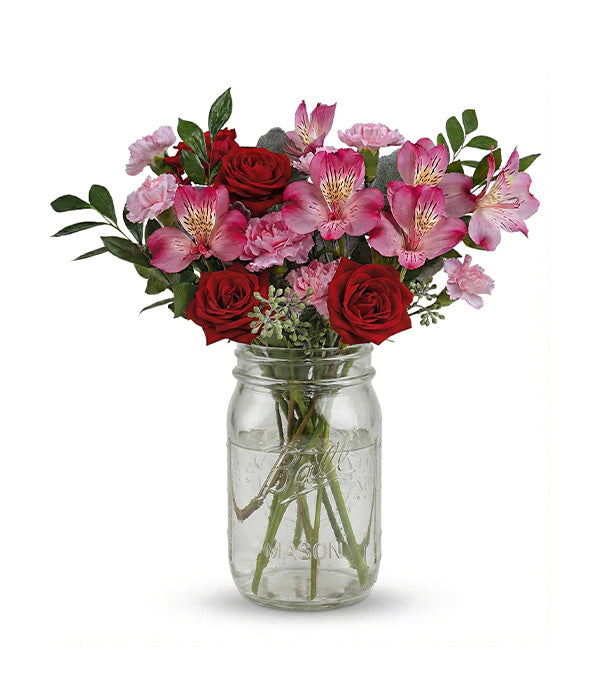 Rosy Romance in a Mason Jar